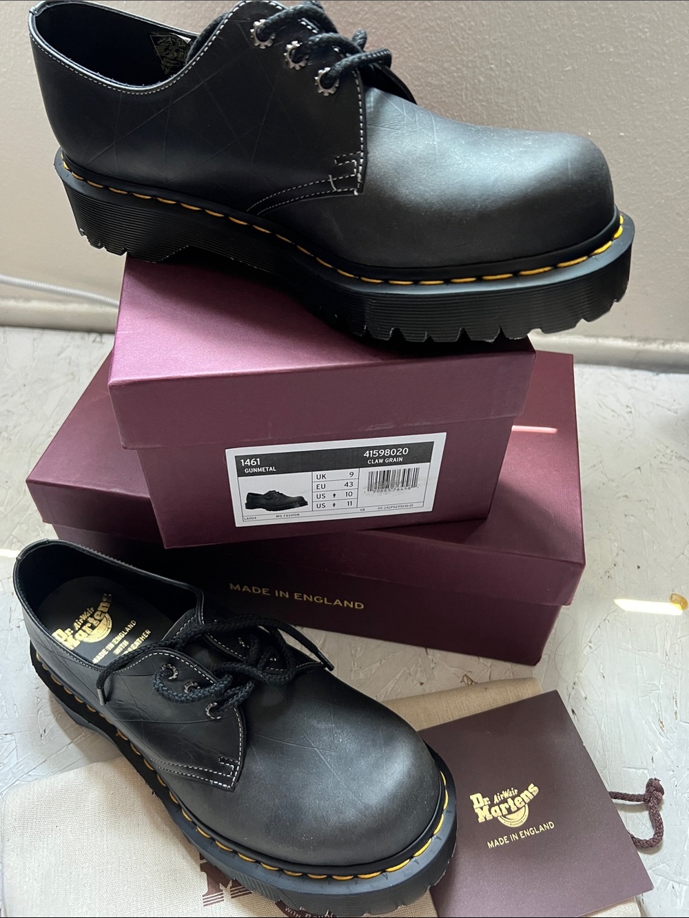 Dr. Martens 1461 Gunmetal Black Leather